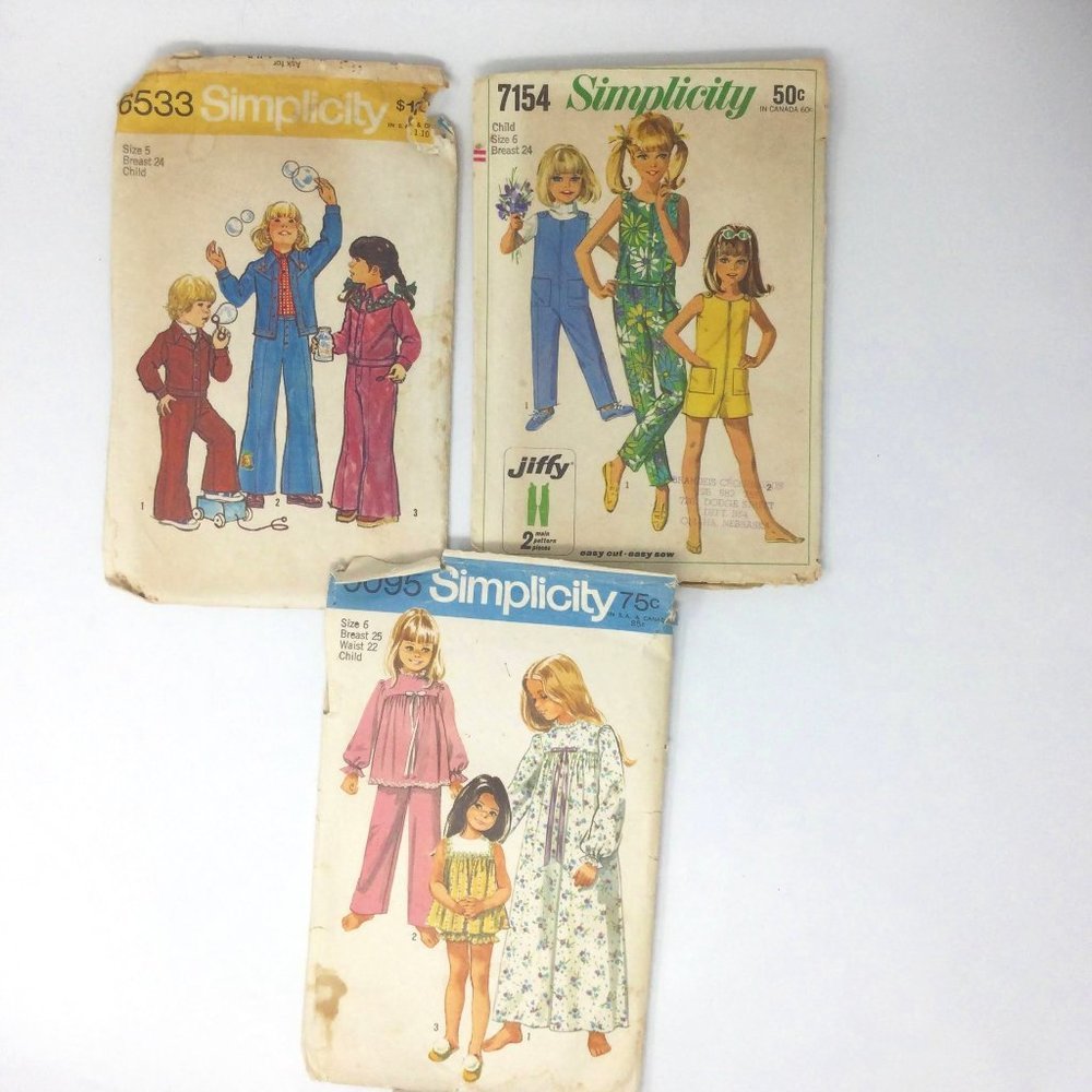 Vintage Simplicity Children's Sewing Patterns 5 6
